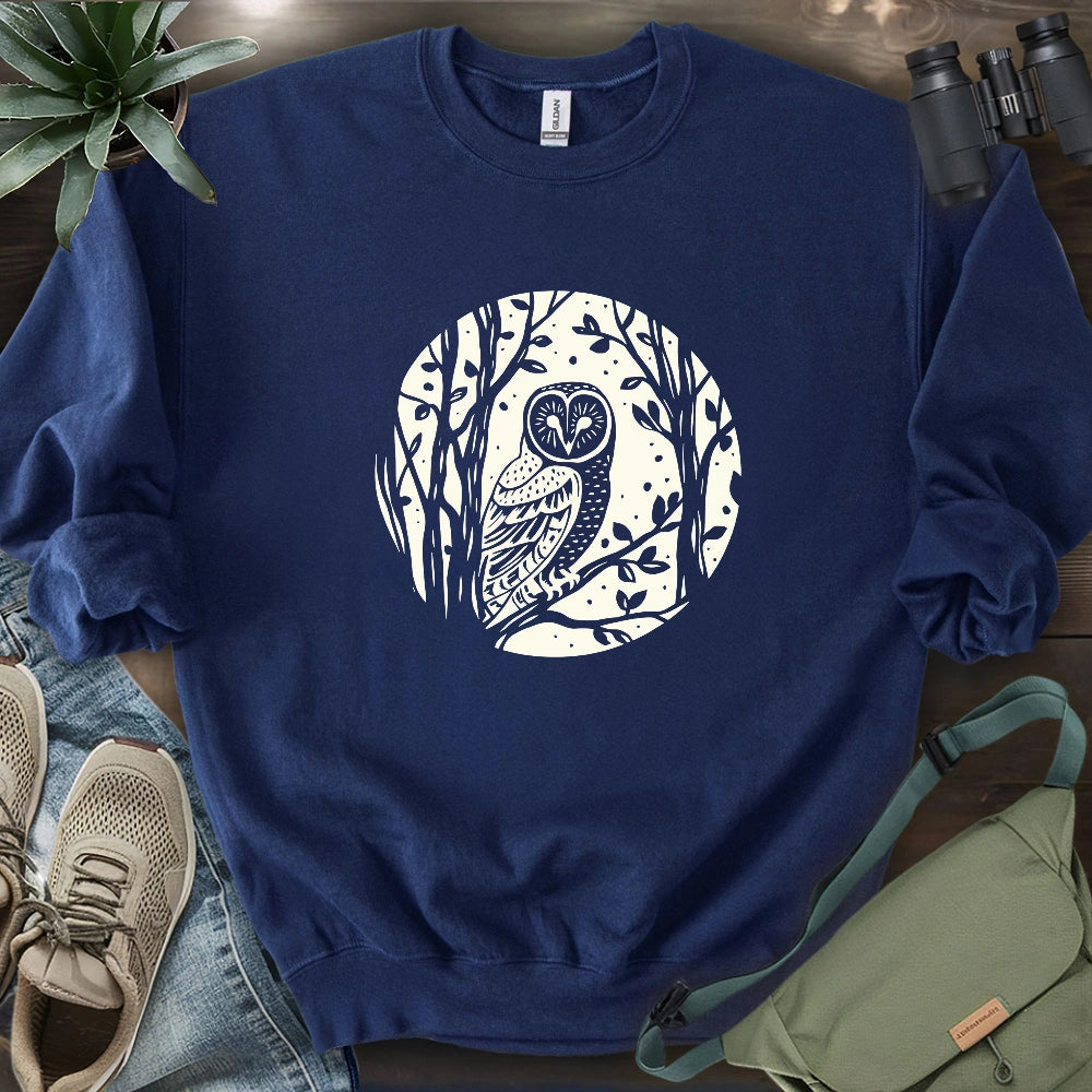 Simple Winter Barn Owl Sweatshirt