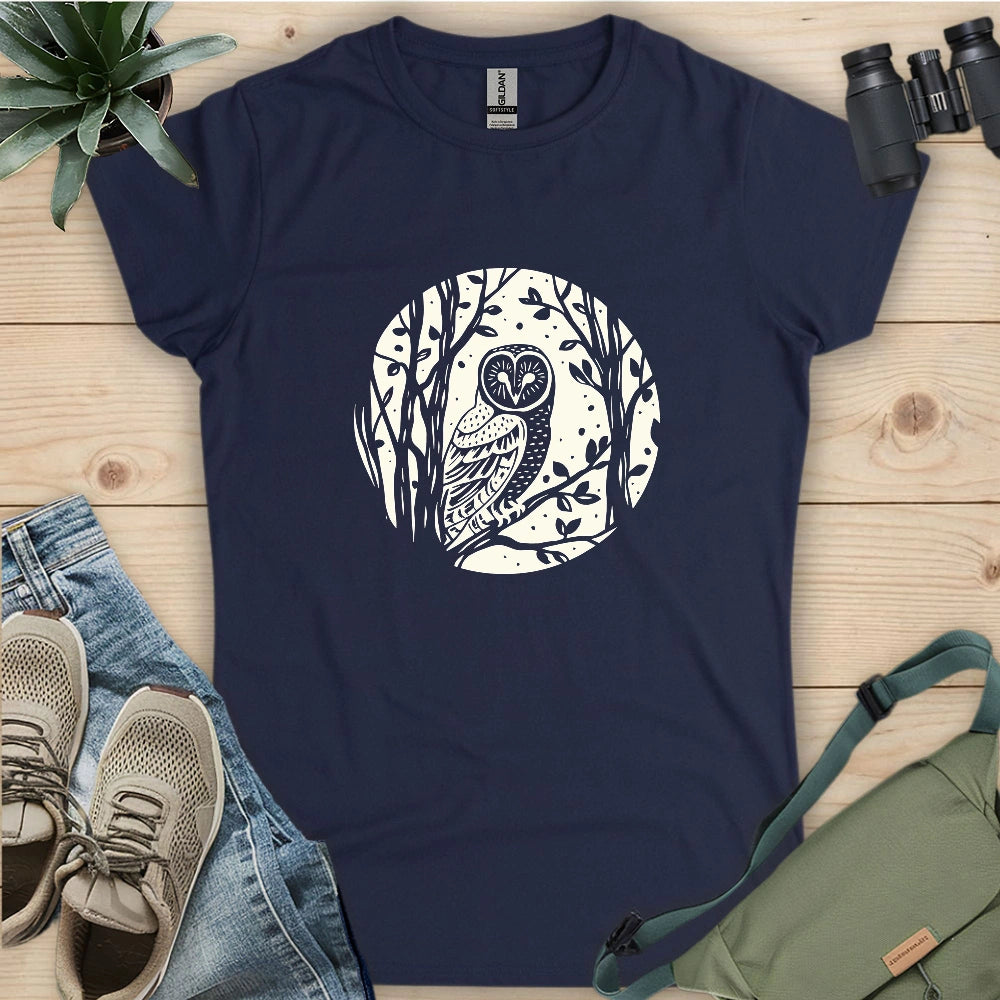 Simple Winter Barn Owl Women's T-shirt