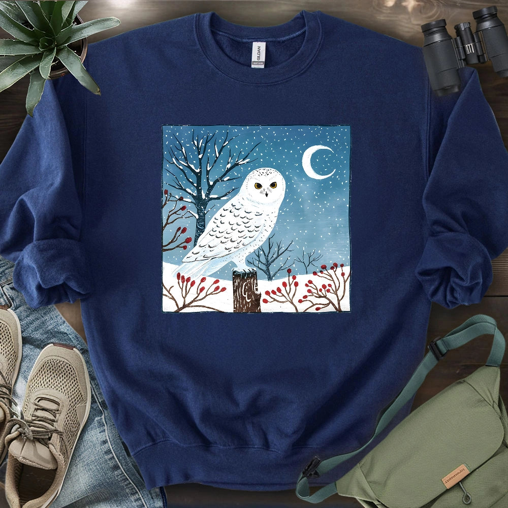 Snowy Owl at Midnight Sweatshirt