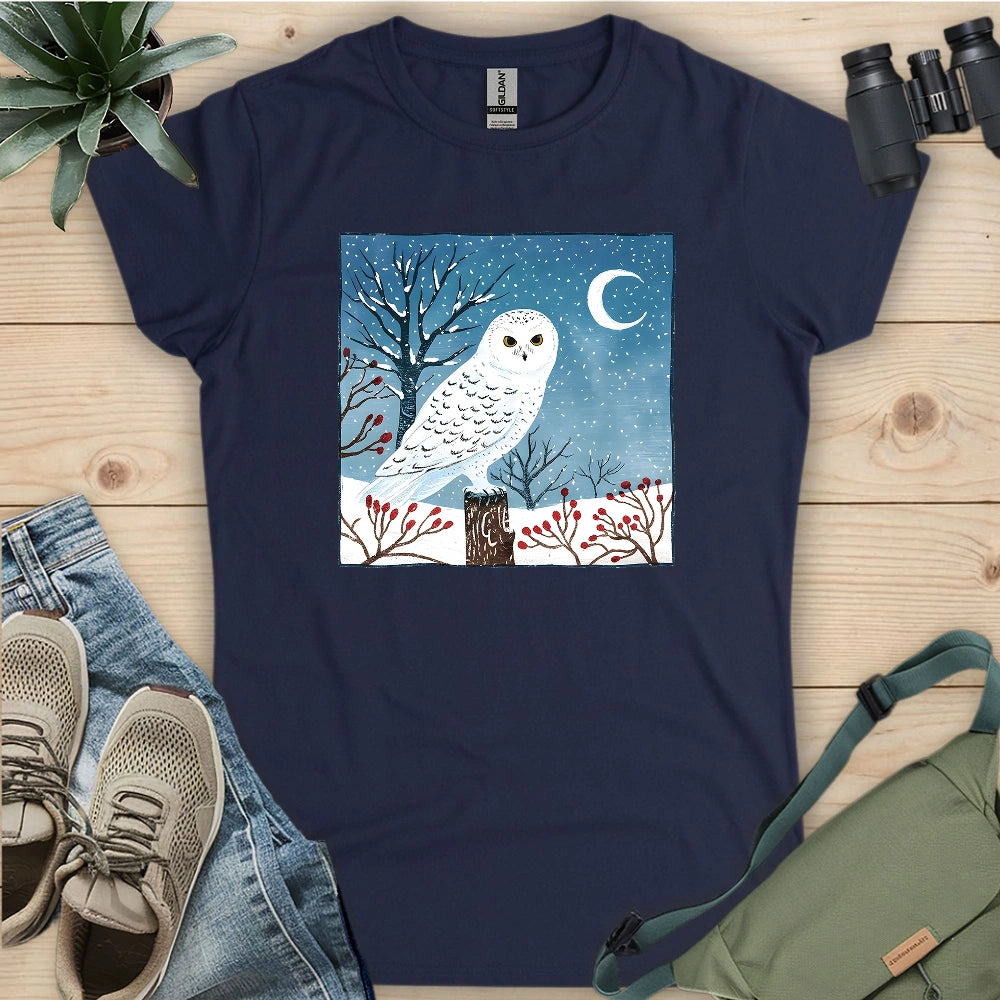Snowy Owl at Midnight Women's T-shirt