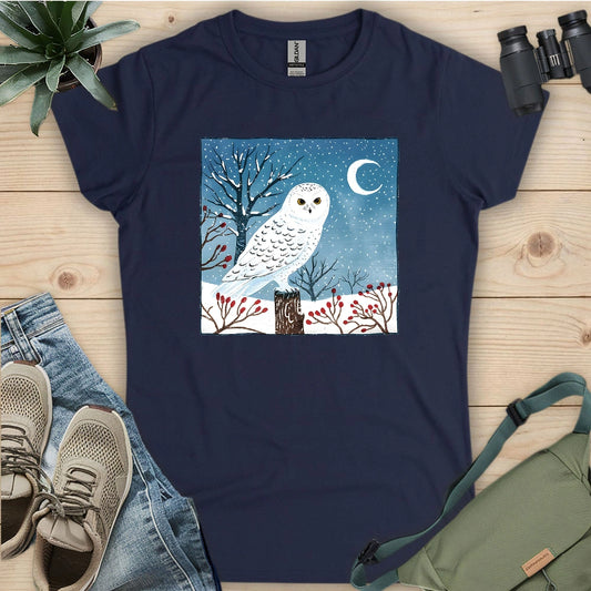 Snowy Owl at Midnight Women's T-shirt