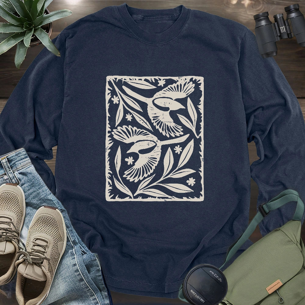Sparrow Among Petals Long Sleeve T-shirt