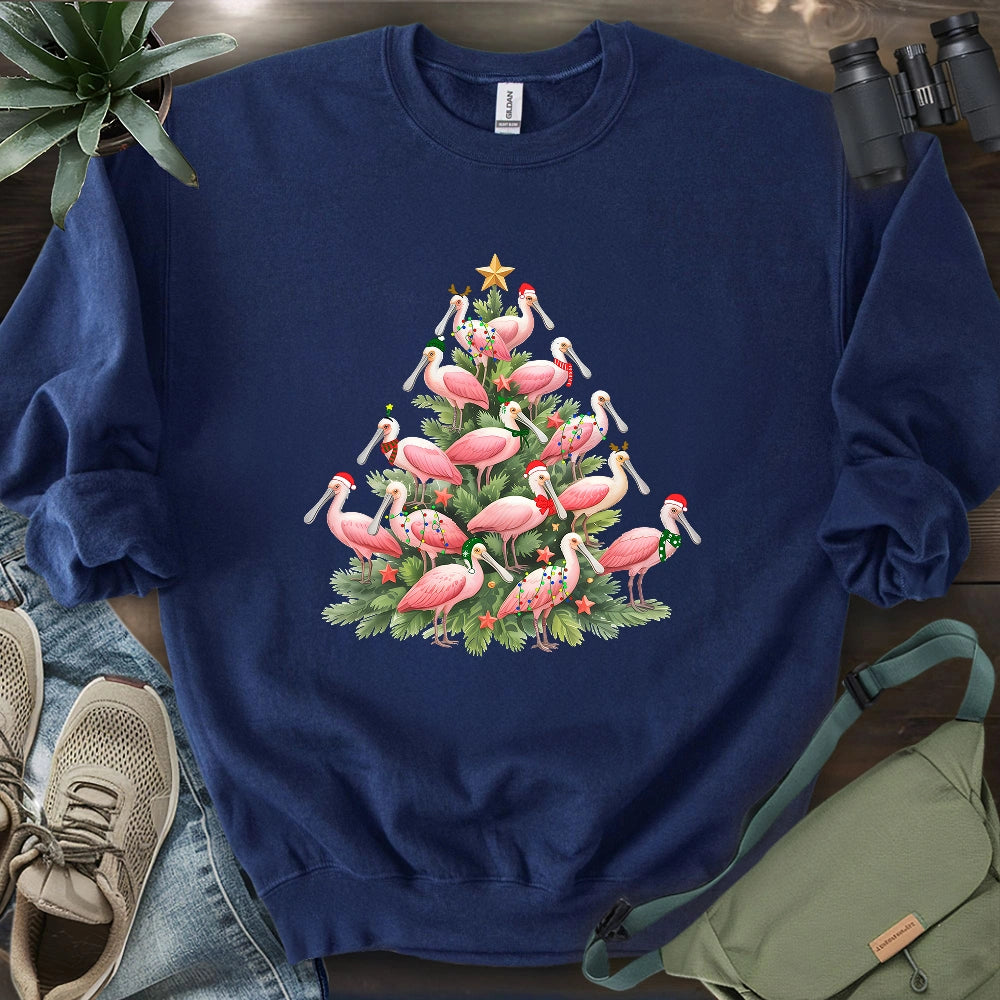 Spoonbill Christmas Tree Sweatshirt