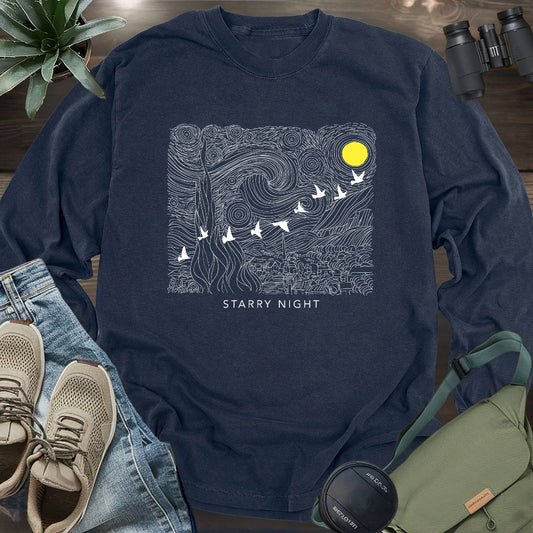 Starry Night Migration Long Sleeve T-shirt