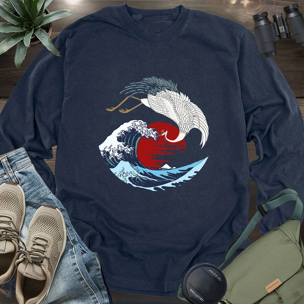 The Japanese Crane Long Sleeve T-shirt