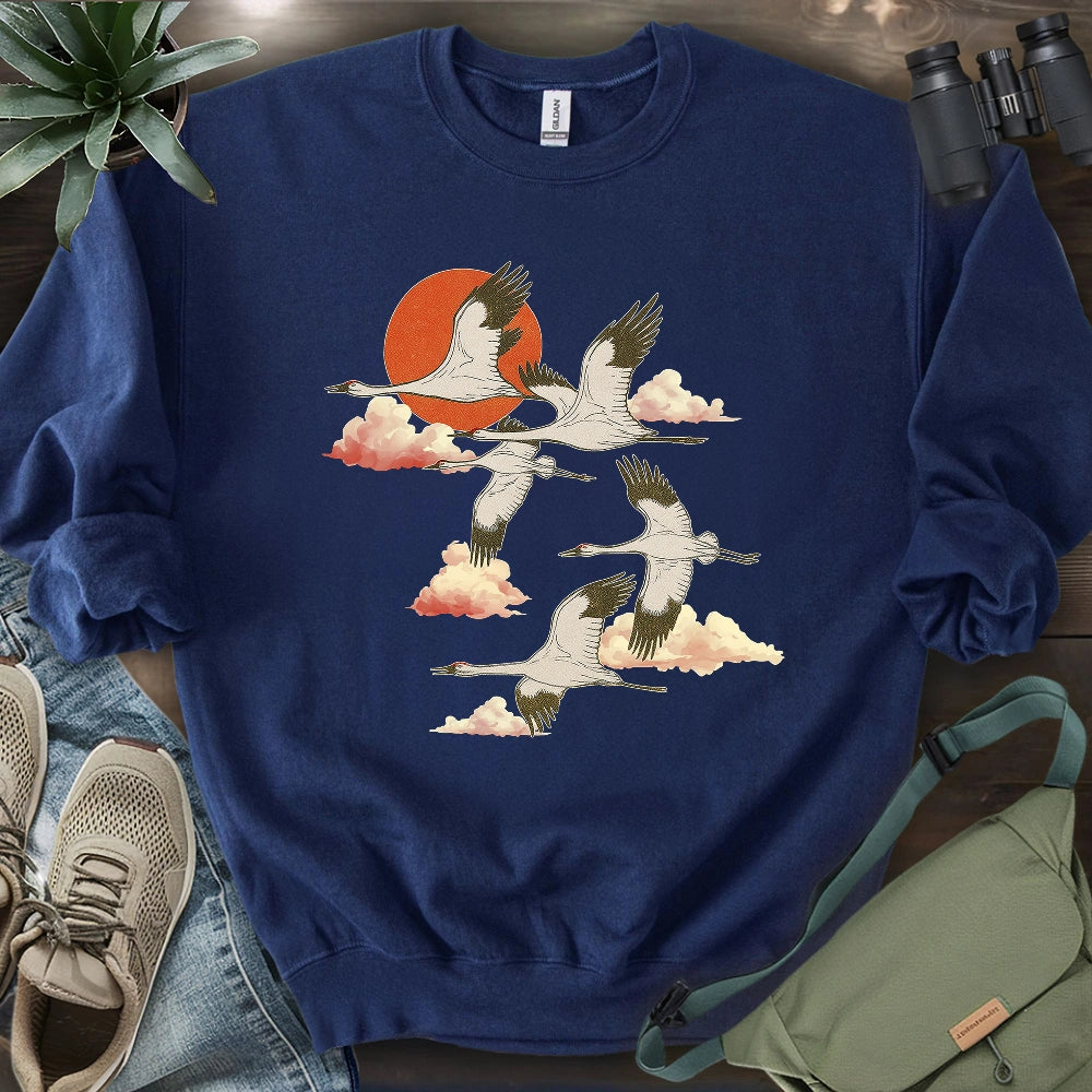 Twilight Whooping Cranes Sweatshirt