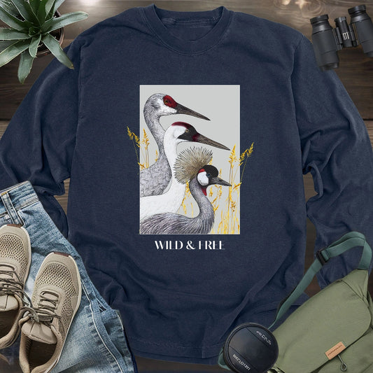 Wild Cranes Must Be Protected Long Sleeve T-shirt