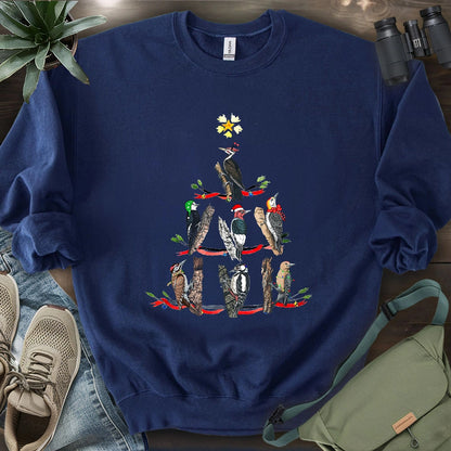 Woodpecker Christmas Tree Sweatshirt
