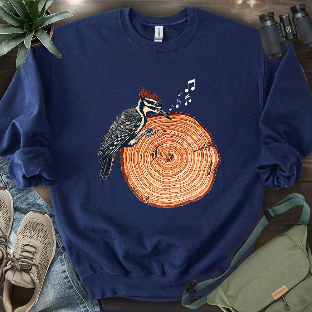 Woodpecker Playing Vinyl Sweatshirt