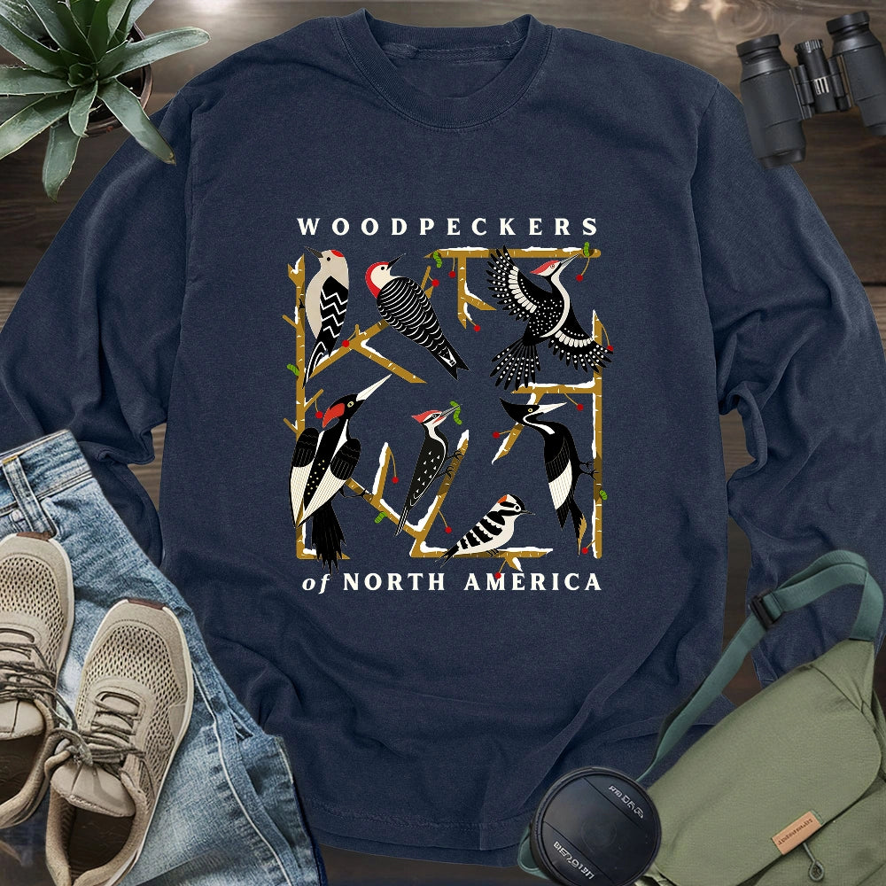 Woodpeckers of North America Long Sleeve T-shirt