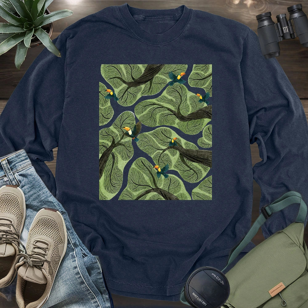 Toucan In Jungle Long Sleeve T-shirt