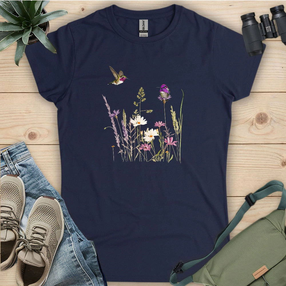 Hummingbirds And Wildflowers Women's T-shirt