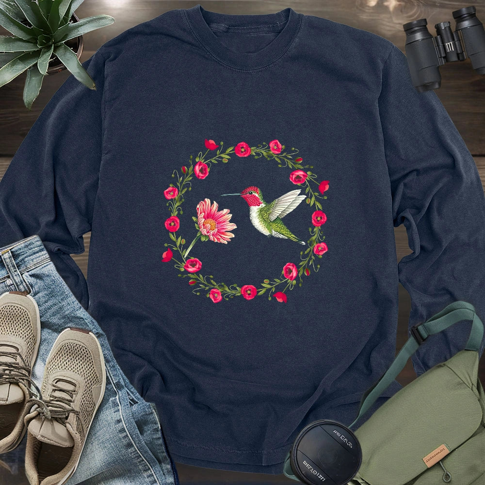 Anna Hummingbird Of California Long Sleeve T-shirt