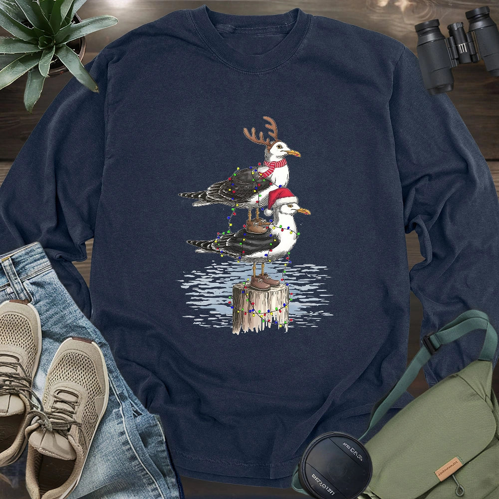 Christmas Seagulls Long Sleeve T-shirt