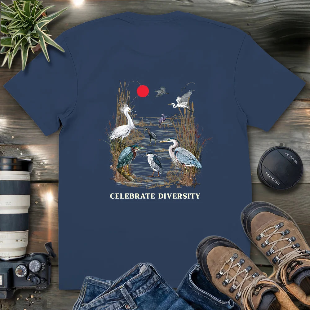 Celebrate Heron Diversity 2 Side T-shirt