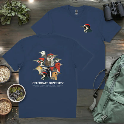 Celebrate Diversity Of Woodpeckers 2 Side T-shirt