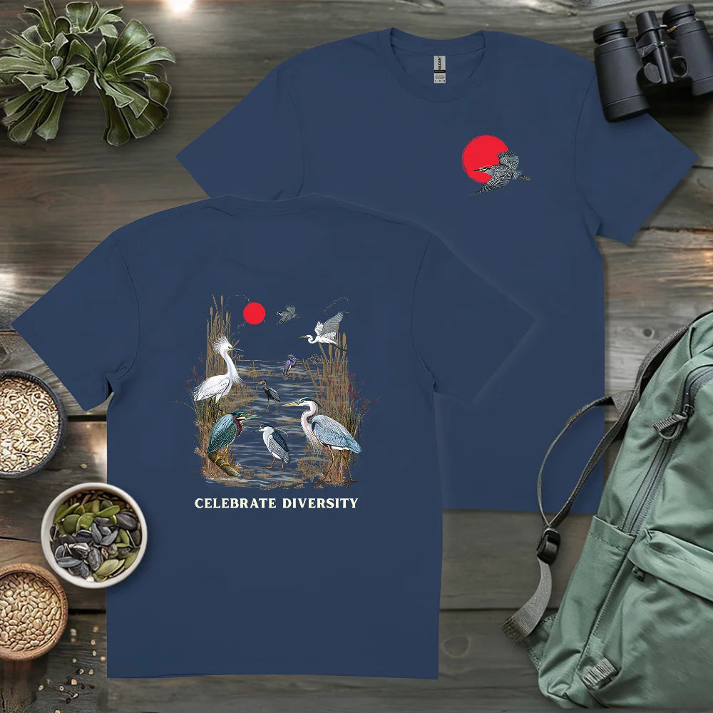 Celebrate Heron Diversity 2 Side T-shirt