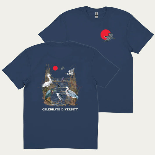 Celebrate Heron Diversity 2 Side T-shirt