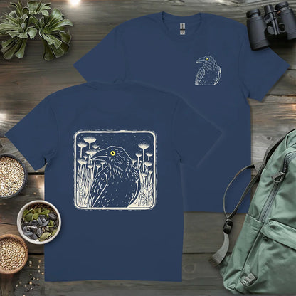 Floral Crow Silhouette 2 Side T-shirt