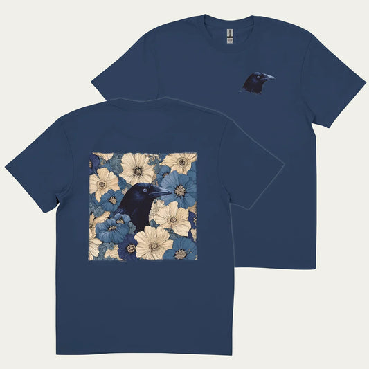 Raven In Flower Field 2 Side T-shirt