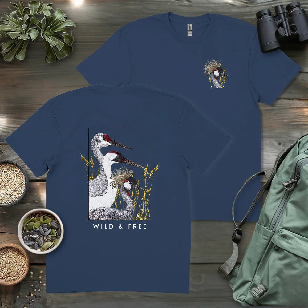 Wild Cranes Must Be Protected 2 Side T-shirt