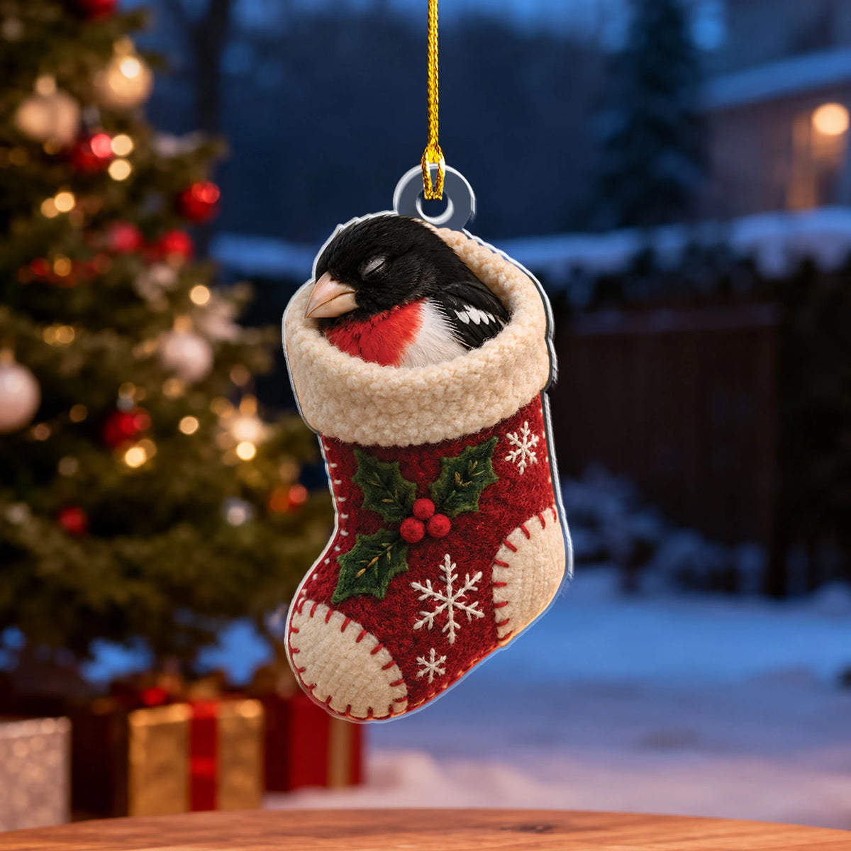 Rose-Breasted Grosbeak Sleeping Ornament