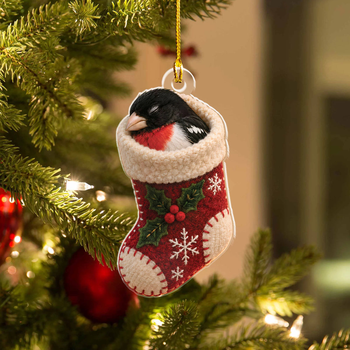 Rose-Breasted Grosbeak Sleeping Ornament