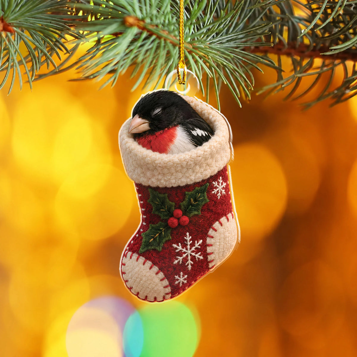 Rose-Breasted Grosbeak Sleeping Ornament