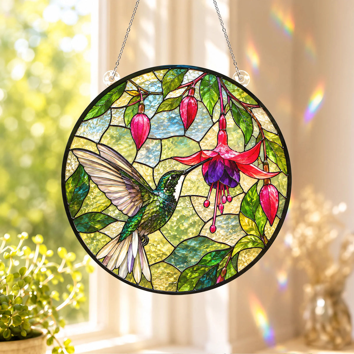 Hummingbird With Flower Ornament