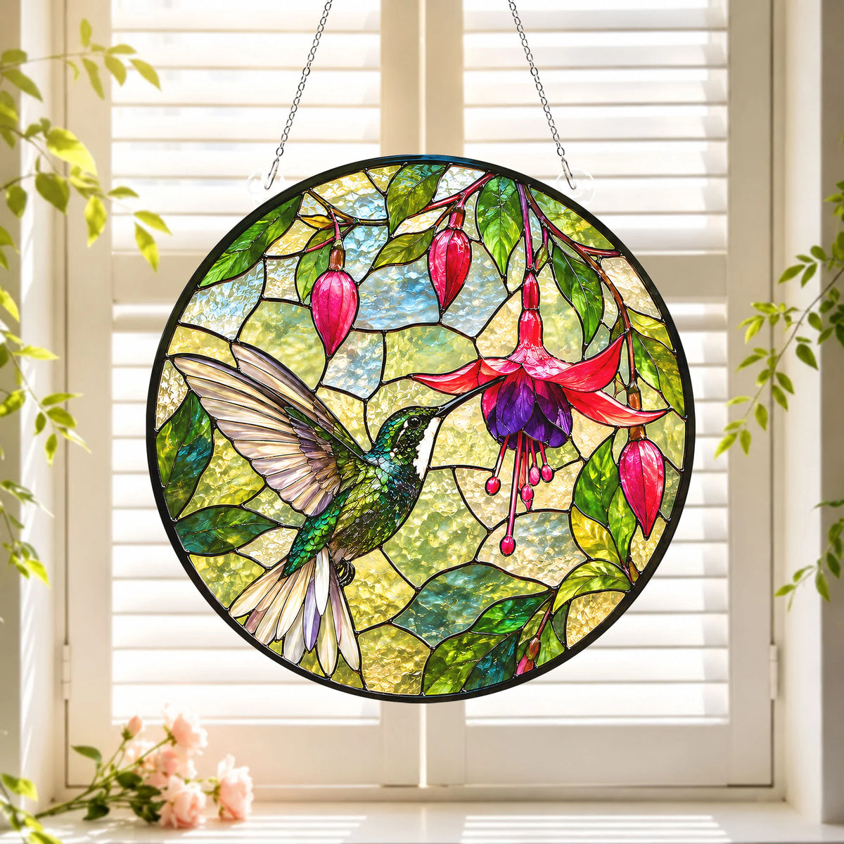 Hummingbird With Flower Ornament