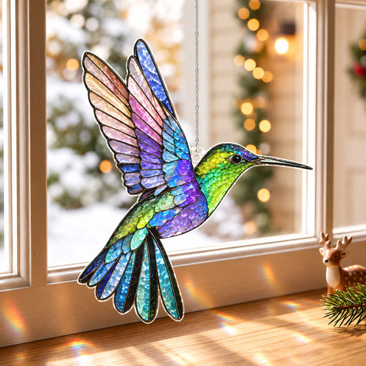 Purple Hummingbird Ornament