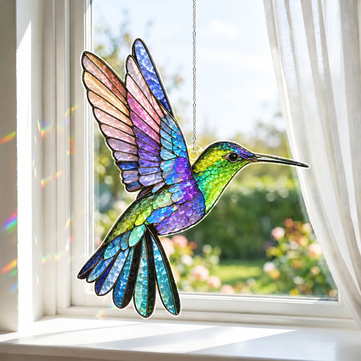 Purple Hummingbird Ornament
