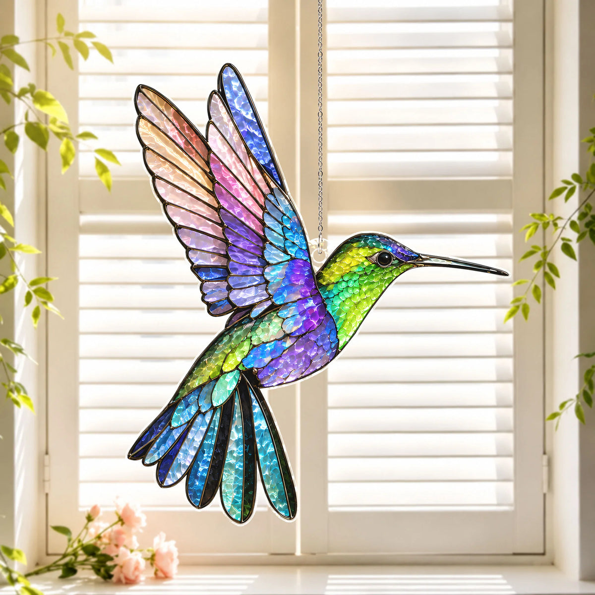Purple Hummingbird Ornament