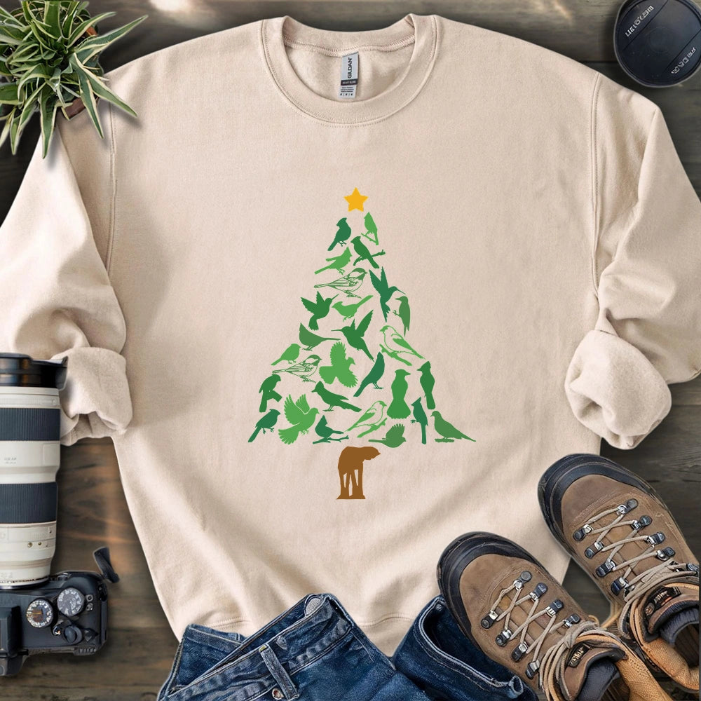 Backyard Birds Christmas Tree Sweatshirt