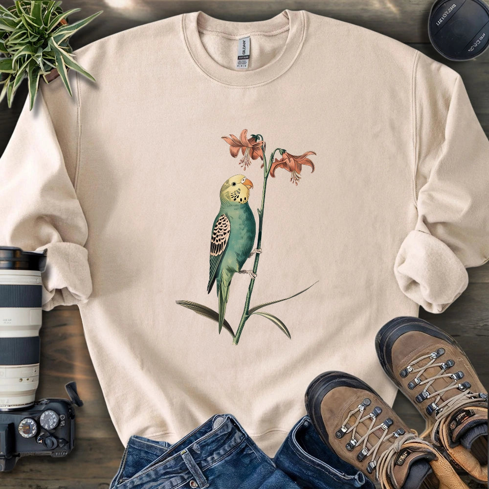 Budgerigar And Lily Sweatshirt
