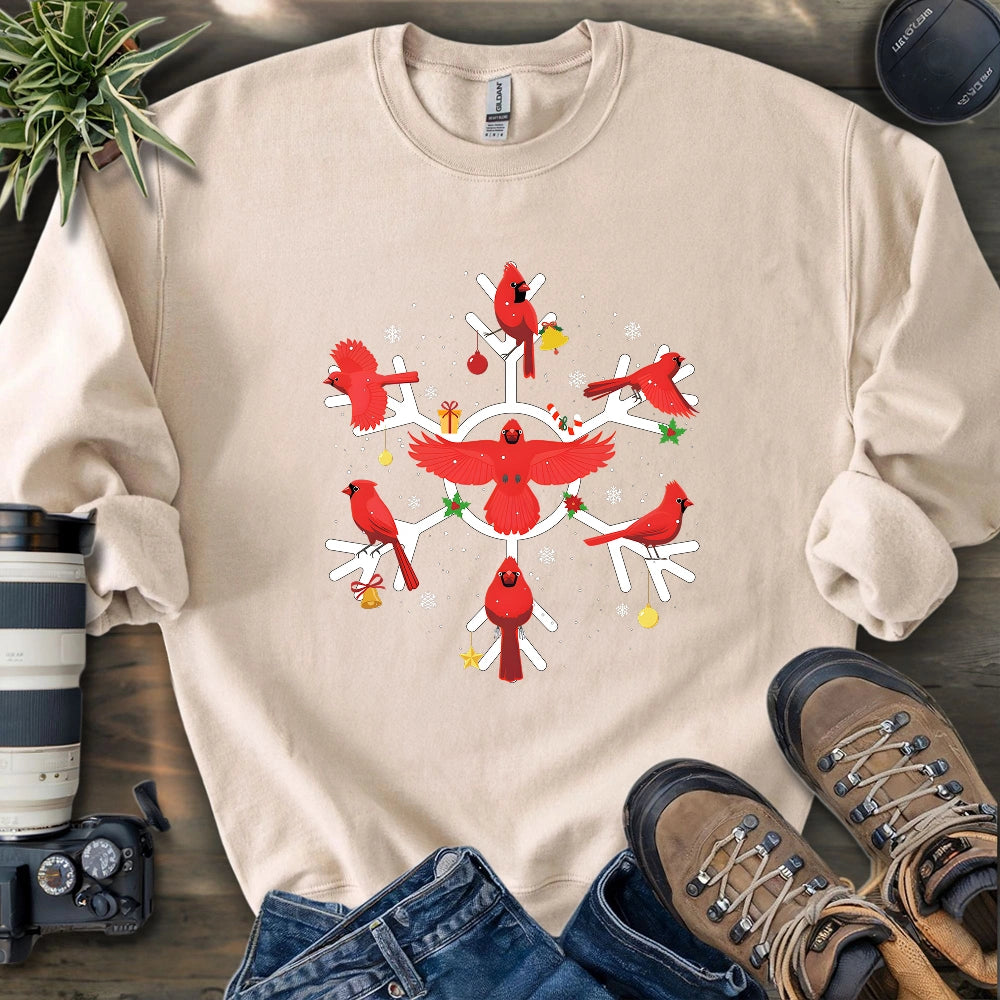 Cardinal Snowflake Sweatshirt