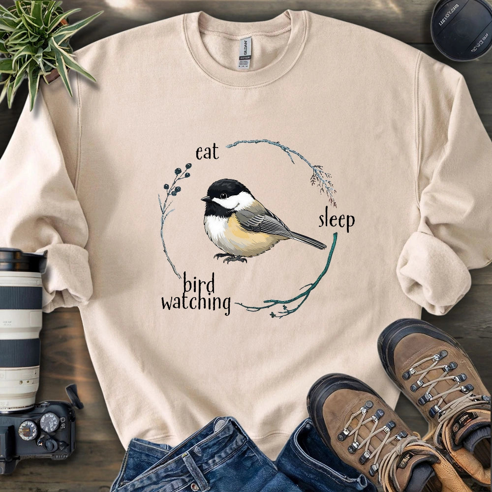 Eat, Sleep, Birdwatching, Repeat Sweatshirt
