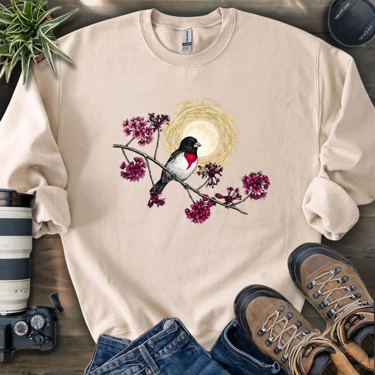 Grosbeak Under Forest's Moonlight Sweatshirt