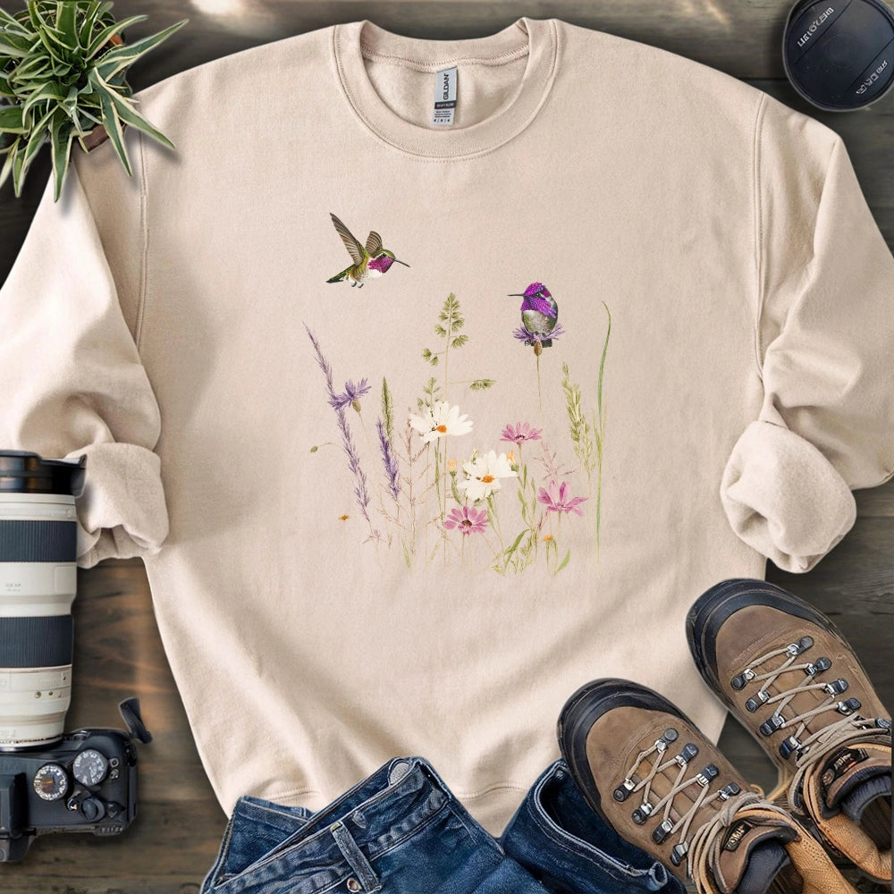 Hummingbirds And Wildflowers Sweatshirt