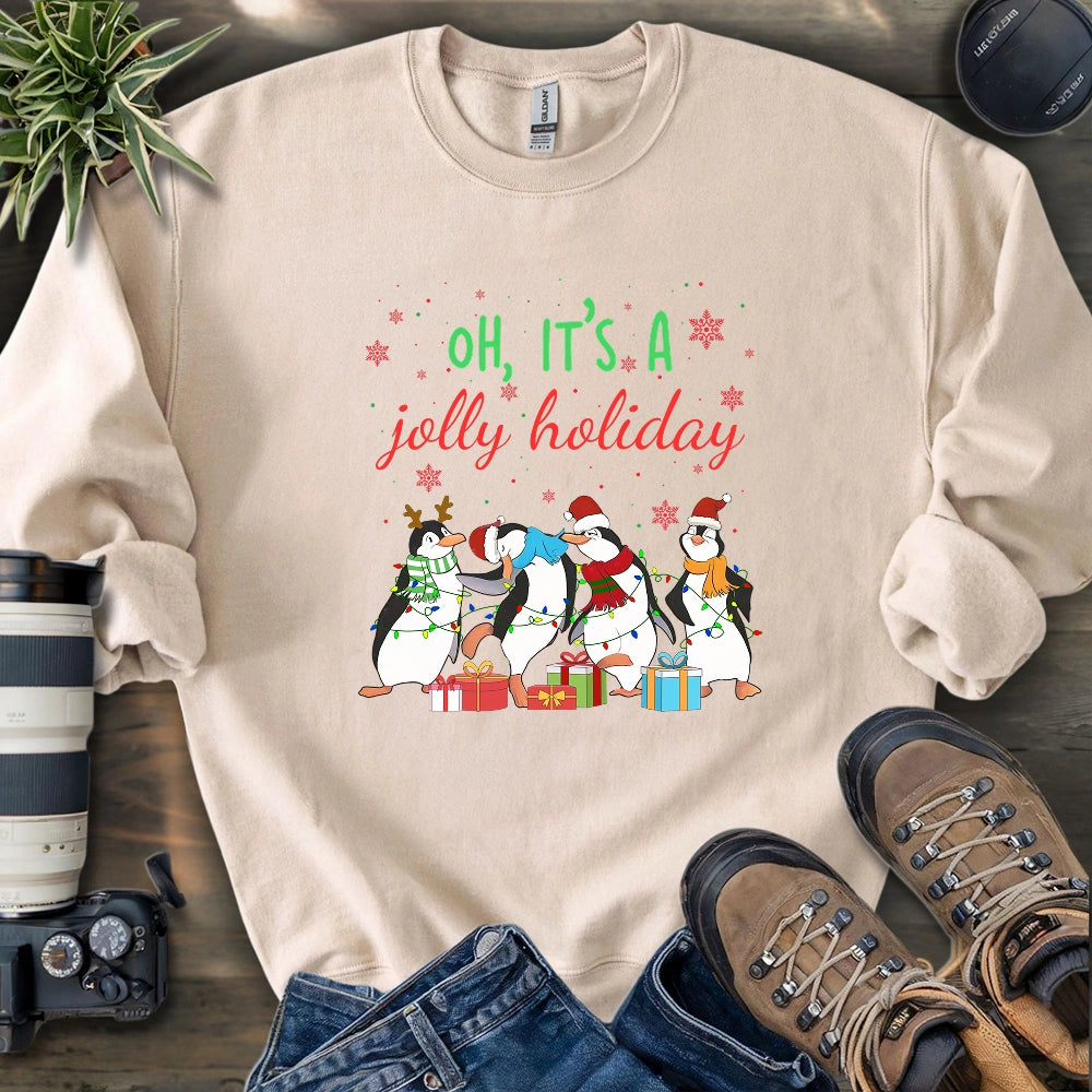 Jolly Holiday Penguins Sweatshirt