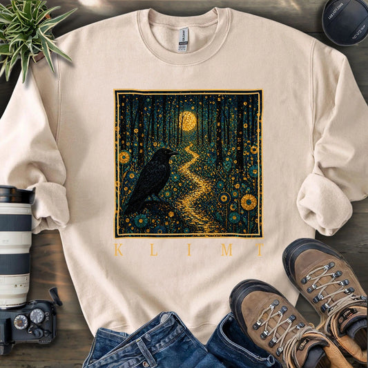 Klimt Crow On Golden Road Sweatshirt