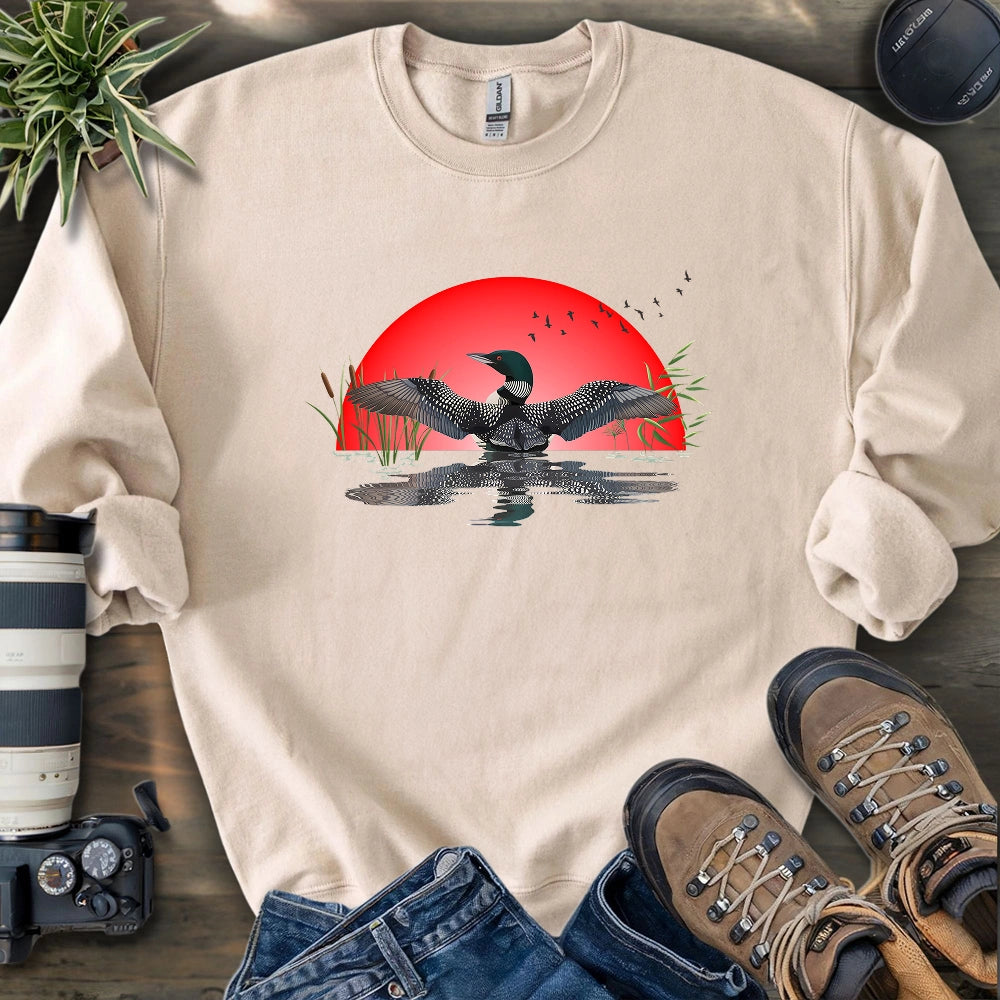 Loon Dance At Dawn Sweatshirt
