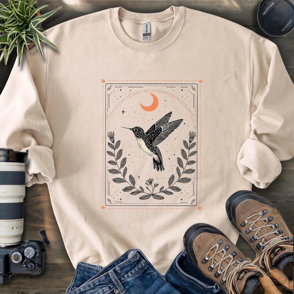Moon Card Hummingbird Sweatshirt