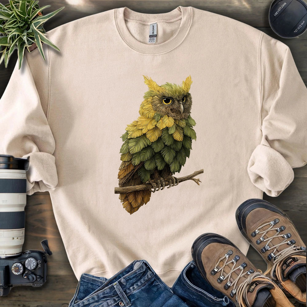 Owl Made By Leaves Sweatshirt