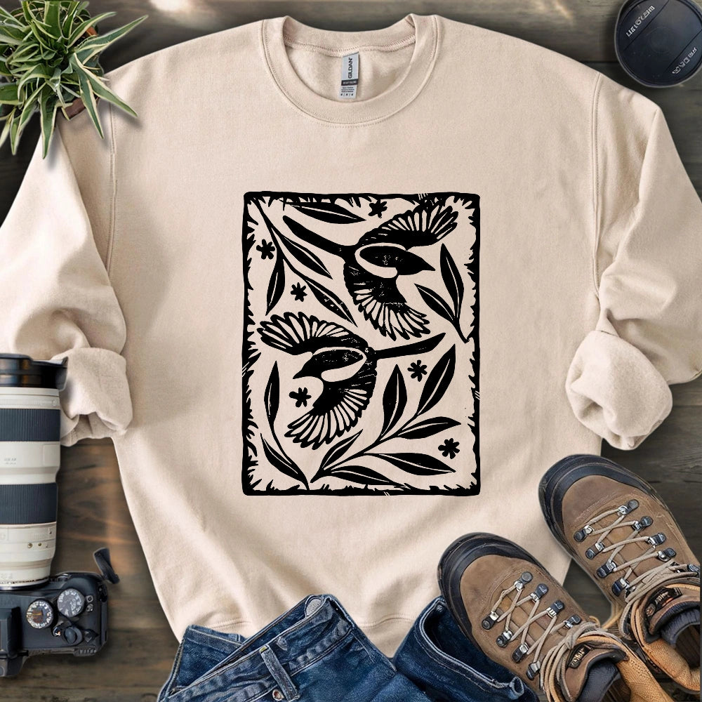 Sparrow Among Petals Sweatshirt