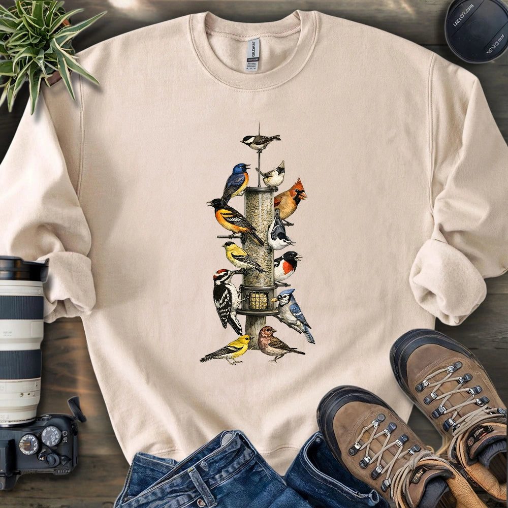 Wonderful Morning At Bird Feeder Sweatshirt