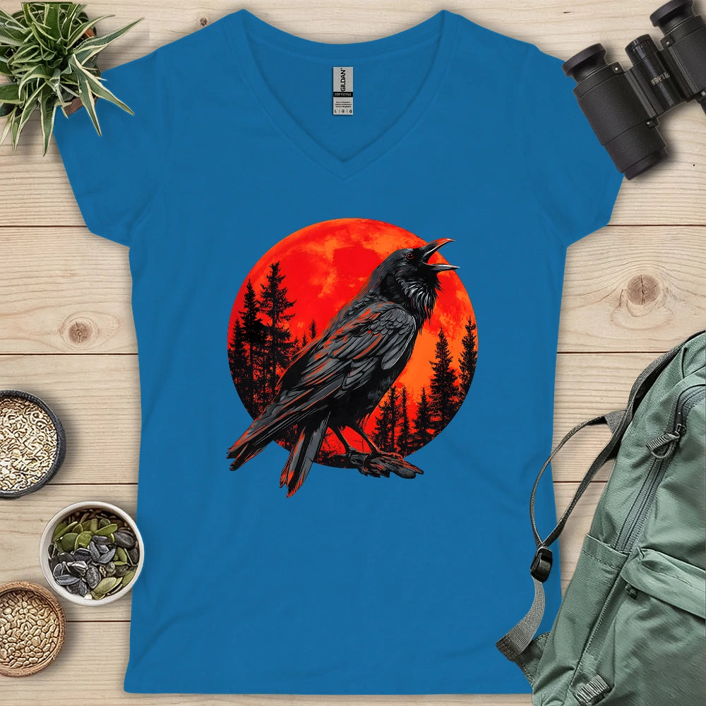 Blood Moon Raven Lady V-neck