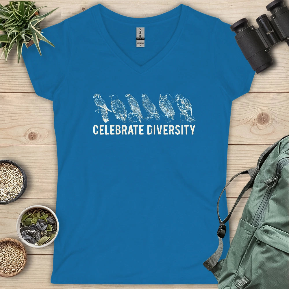 Celebrate Raptor Diversity Lady V-neck