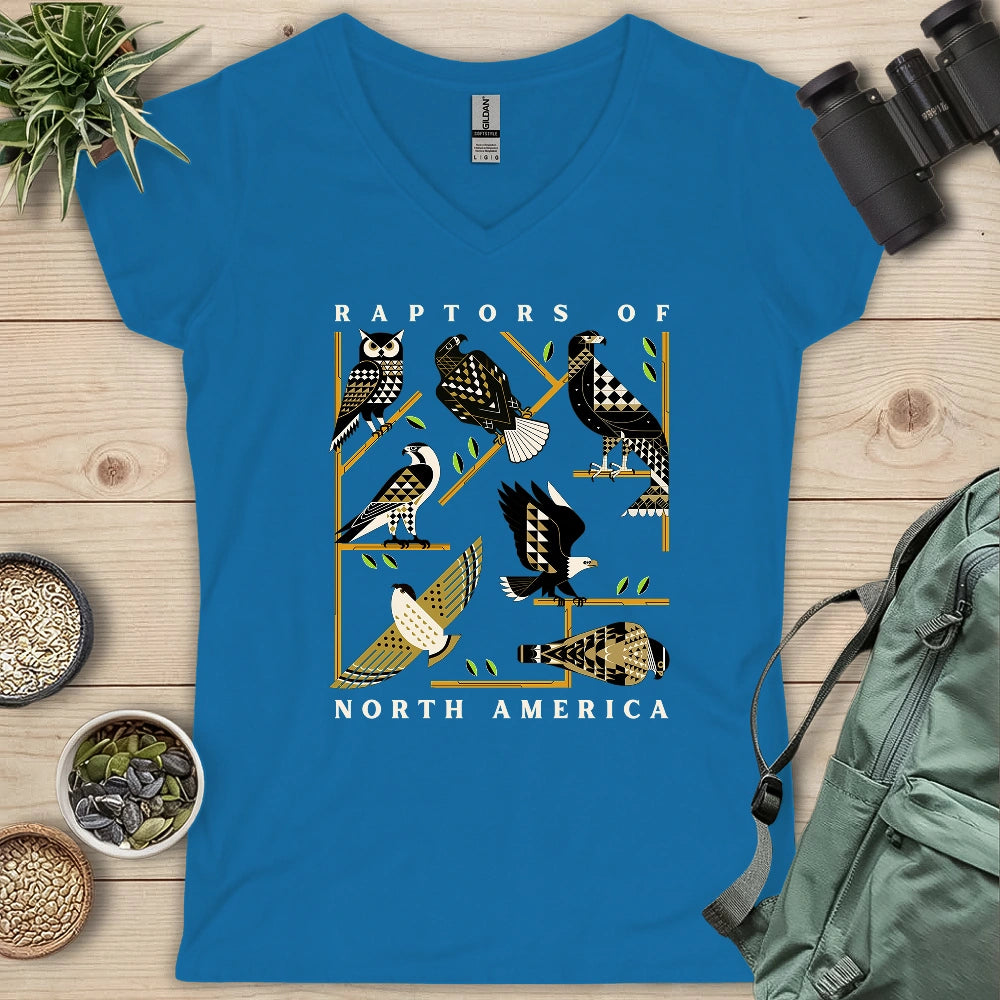 Geometric Raptors Of America Lady V-neck