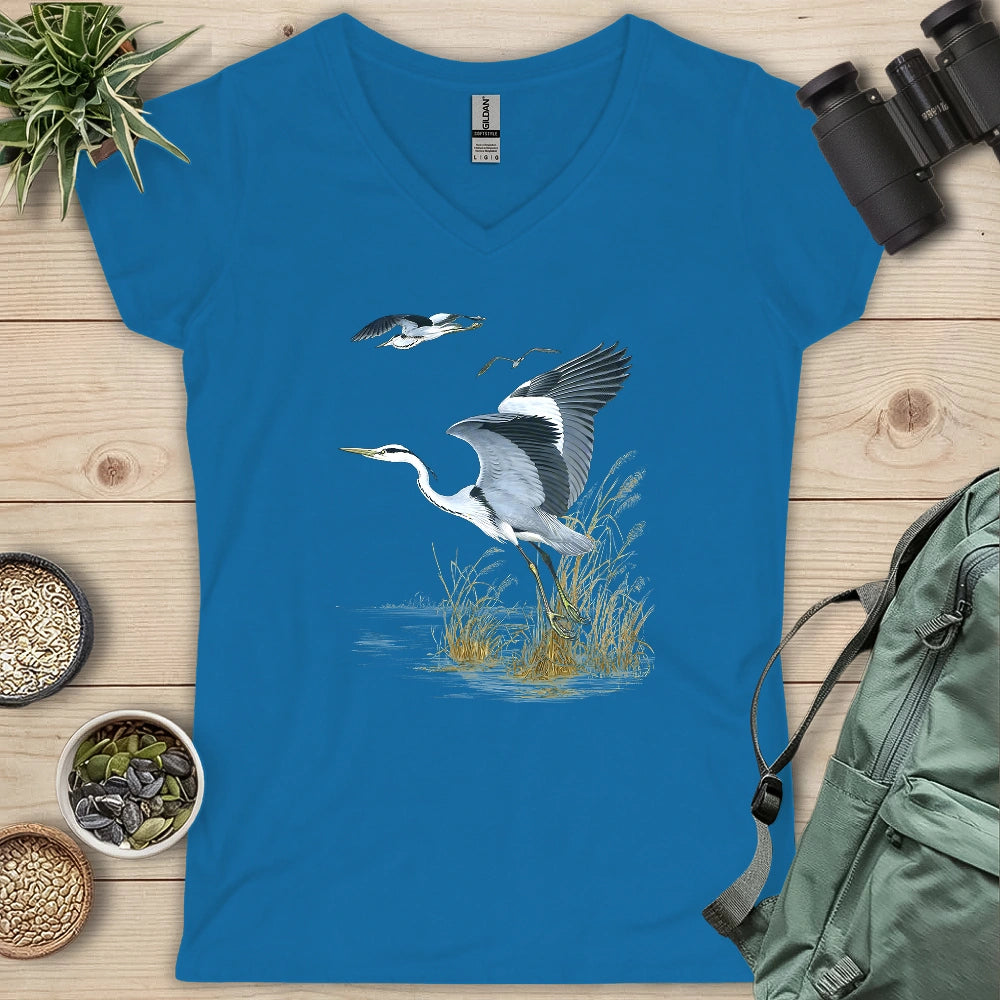 Grace of the Heron Lady V-neck
